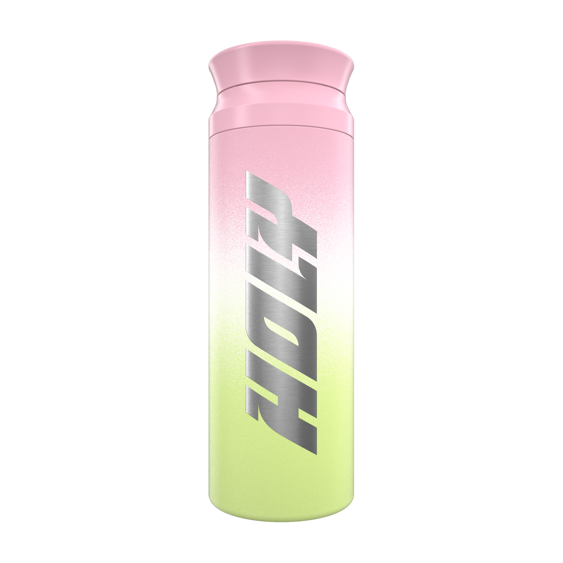 Pink-grüner Shaker mit großem, vertikalem Schriftzug "Holy".