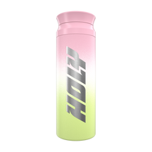 Pink-grüner Shaker mit großem, vertikalem Schriftzug "Holy".